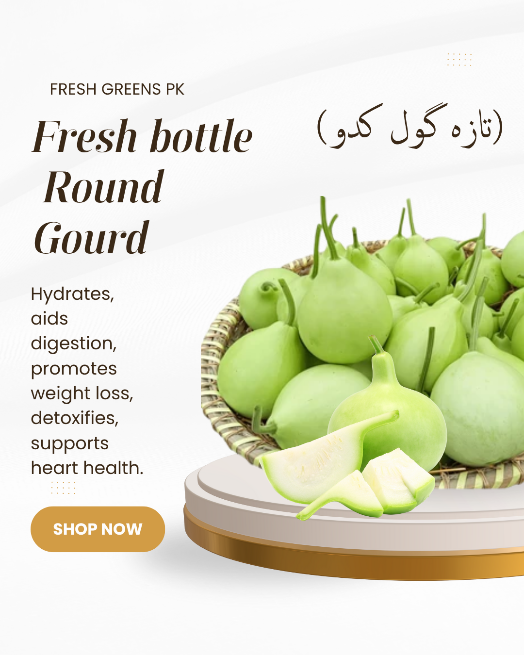 Fresh Bottle Round Gourd (Kaddu)